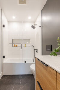 Image of a countertop with wash basin in bathroom