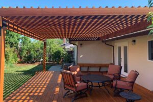 Image of lawn area with sofa set